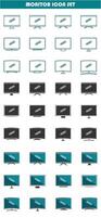 monitor icon set, simple and minimalist design, for graphic needs, vector eps 10.