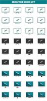 monitor icon set, simple and minimalist design, for graphic needs, vector eps 10.