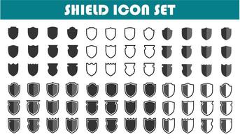 shield icon set, simple flat and black and white design, for graphic needs. vector eps 10.