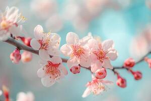 ai generado primavera floral resumen antecedentes con cierne albaricoque sucursales. foto