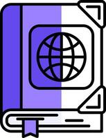 Atlas Filled Half Cut Icon vector