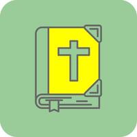 Biblia lleno amarillo icono vector