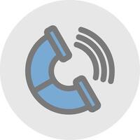 Phone Line Filled Light Circle Icon vector