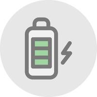 Battery Line Filled Light Circle Icon vector
