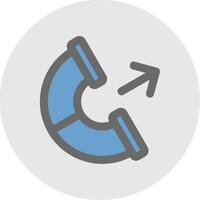 Outgoing Line Filled Light Circle Icon vector