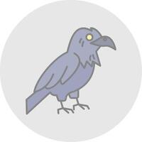 Raven Line Filled Light Circle Icon vector