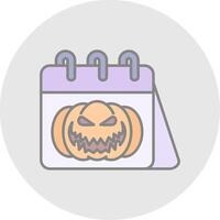 Halloween Line Filled Light Circle Icon vector