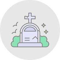 Grave Line Filled Light Circle Icon vector