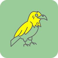 Raven Filled Yellow Icon vector