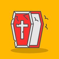 Coffin Filled Shadow Icon vector