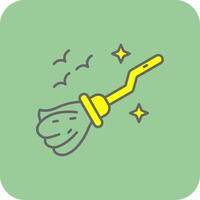 Broom Filled Yellow Icon vector