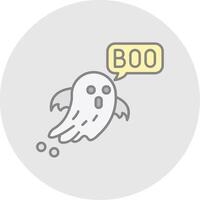 Boo Line Filled Light Circle Icon vector