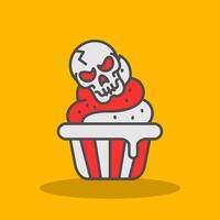 Cupcake Filled Shadow Icon vector