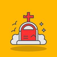 Grave Filled Shadow Icon vector