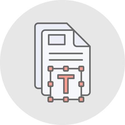 Text Line Filled Light Circle Icon