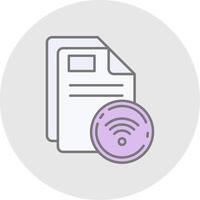 Wifi Line Filled Light Circle Icon vector