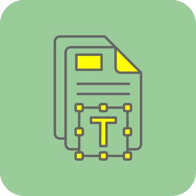 Text Filled Yellow Icon