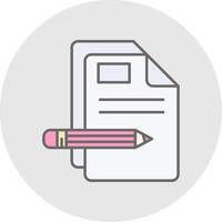 Edit Line Filled Light Circle Icon vector