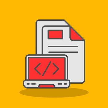 Coding Filled Shadow Icon vector