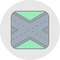 Runway Line Filled Light Circle Icon vector