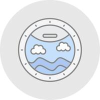 Porthole Line Filled Light Circle Icon vector