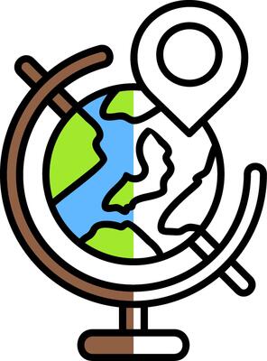 Globe Filled Half Cut Icon