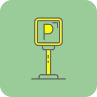 Parking Filled Yellow Icon vector