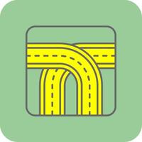 Crossing Filled Yellow Icon vector