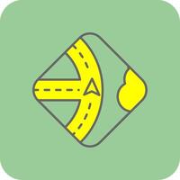 Navigation Filled Yellow Icon vector