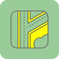 Road Filled Yellow Icon vector