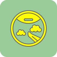 Porthole Filled Yellow Icon vector