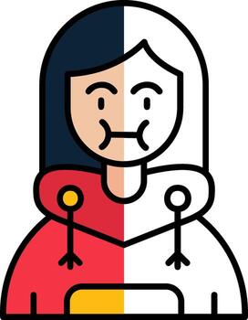 enfermedad lleno medio cortar icono vector