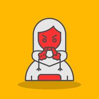 Angry Filled Shadow Icon vector