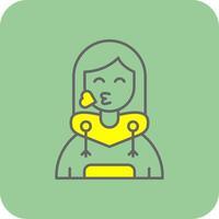 Kiss Filled Yellow Icon vector