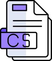 Cs Filled Half Cut Icon vector