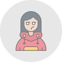 mentiroso línea lleno ligero circulo icono vector