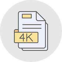 4k Line Filled Light Circle Icon vector