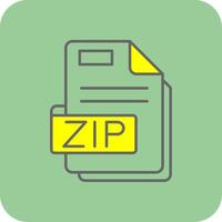 Zip Filled Yellow Icon vector