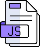 Js Filled Half Cut Icon vector