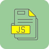 Js Filled Yellow Icon vector