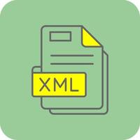 xml lleno amarillo icono vector
