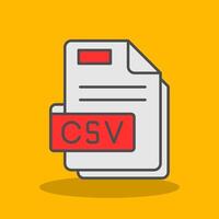 Csv Filled Shadow Icon vector