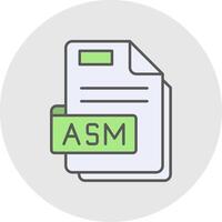 Asm Line Filled Light Circle Icon vector