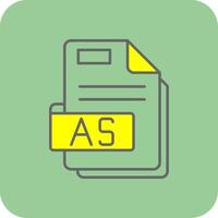 As Filled Yellow Icon vector