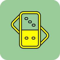 Domino Filled Yellow Icon vector