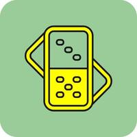 Domino Filled Yellow Icon vector