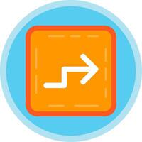 Zigzag Flat Multi Circle Icon vector