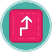 Zigzag Flat Multi Circle Icon vector