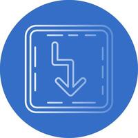 Zigzag Gradient Line Circle Icon vector