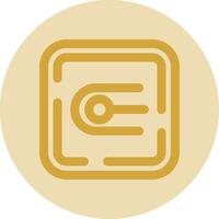 Endpoint Line Yellow Circle Icon vector